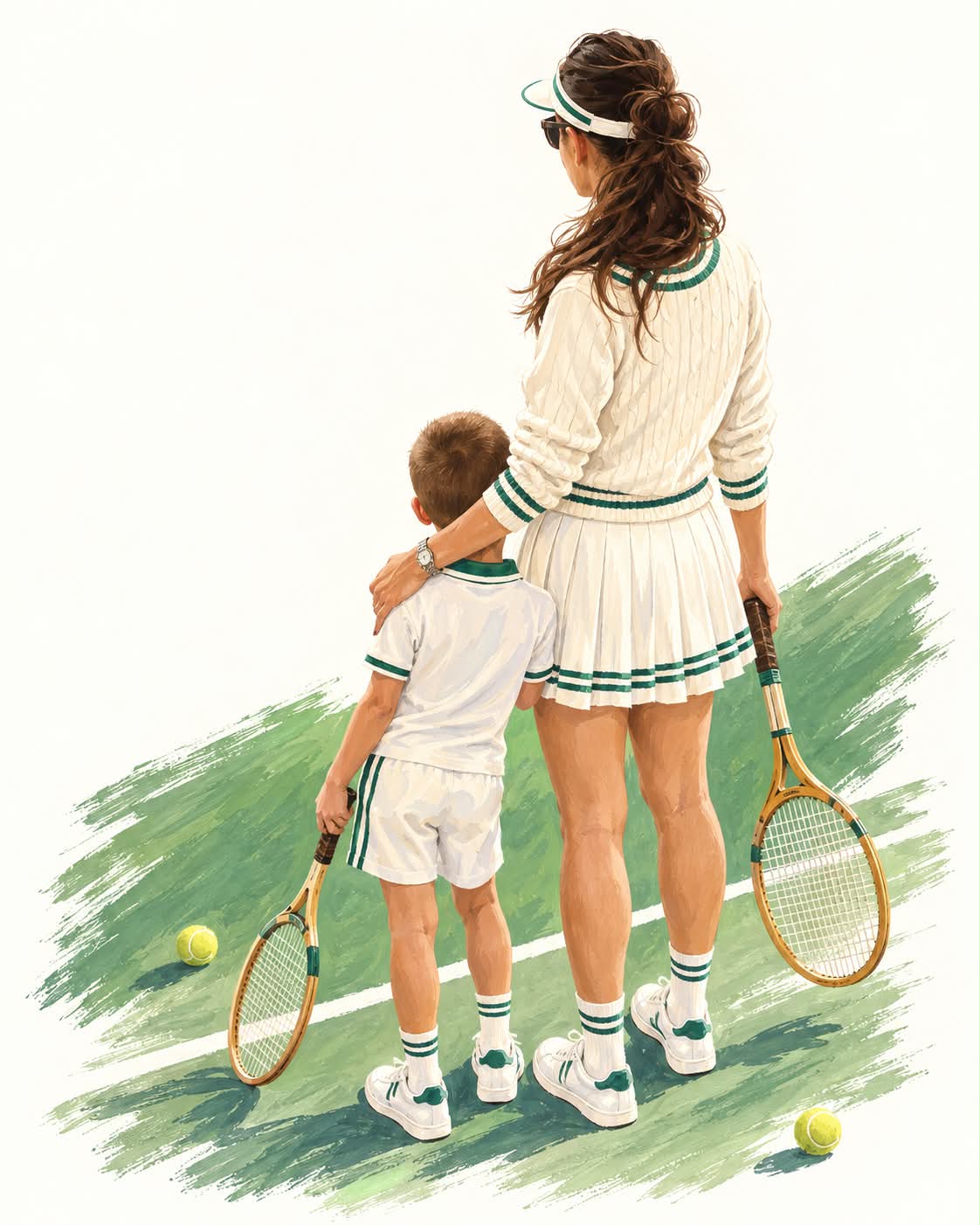 Retro Tennis Club Fashion Illustration output 2