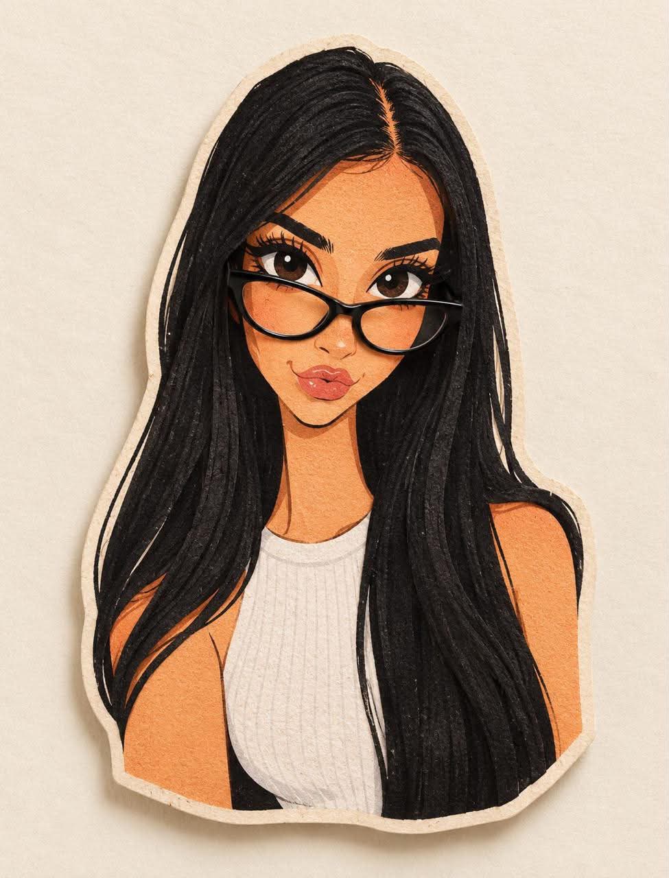 Stylized Paper-Cutout Portrait
