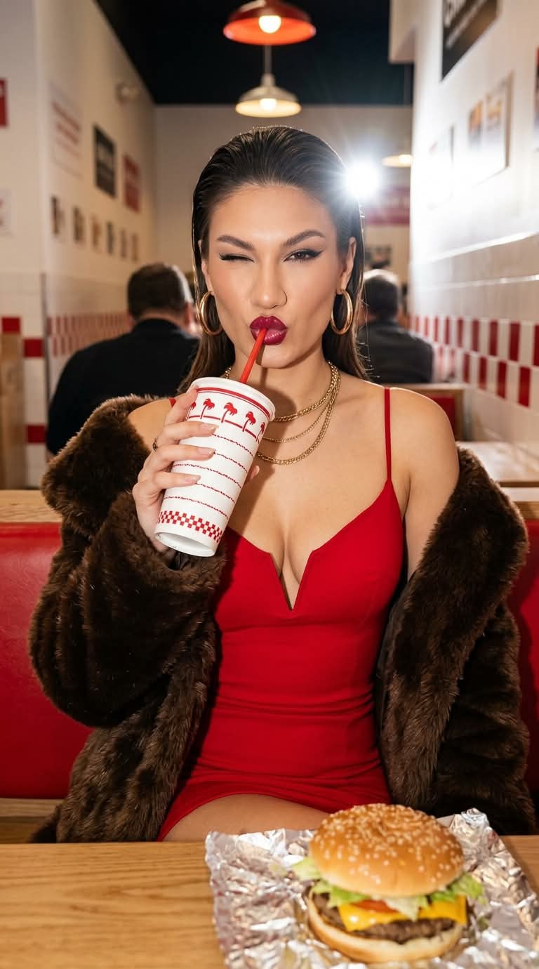 Glossy Fashion Editorial in a Classic Diner output 4
