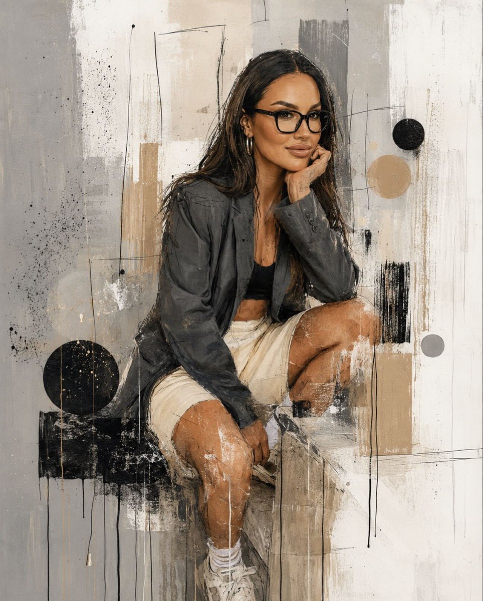 Mixed-Media Urban Portrait from a Reference Photo output 2