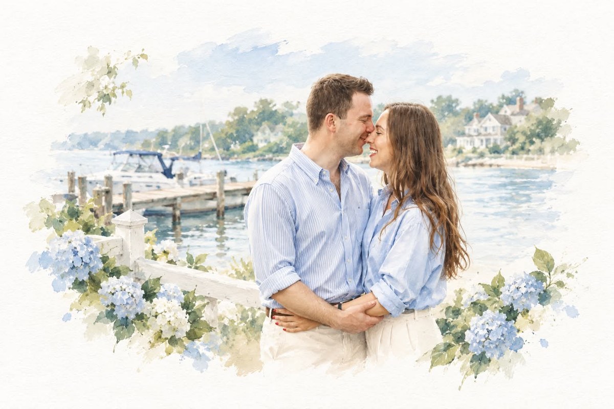 Hamptons Couple Watercolor — Ralph Lauren Edition