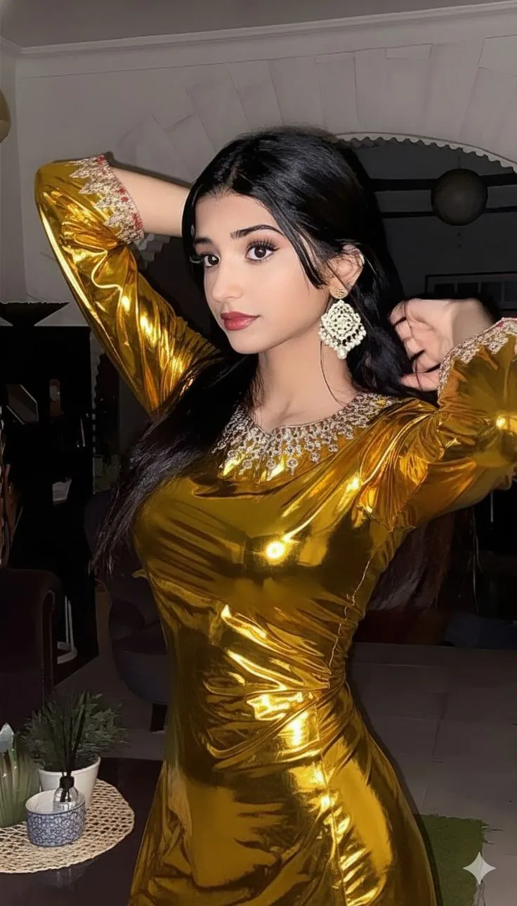 Photorealistic Portrait in an Embellished Gold Tunic output 1
