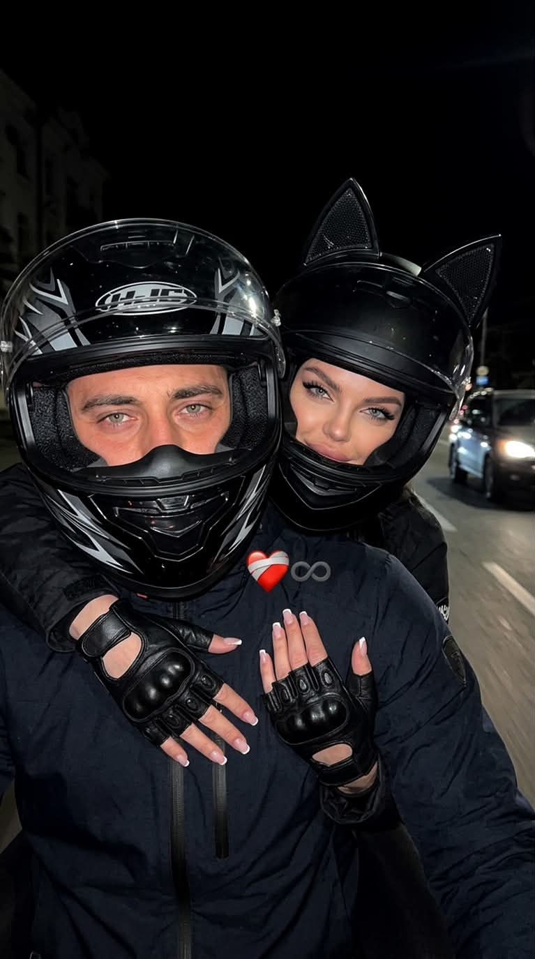 Nighttime Two-Person Motorcycle Selfie output 2