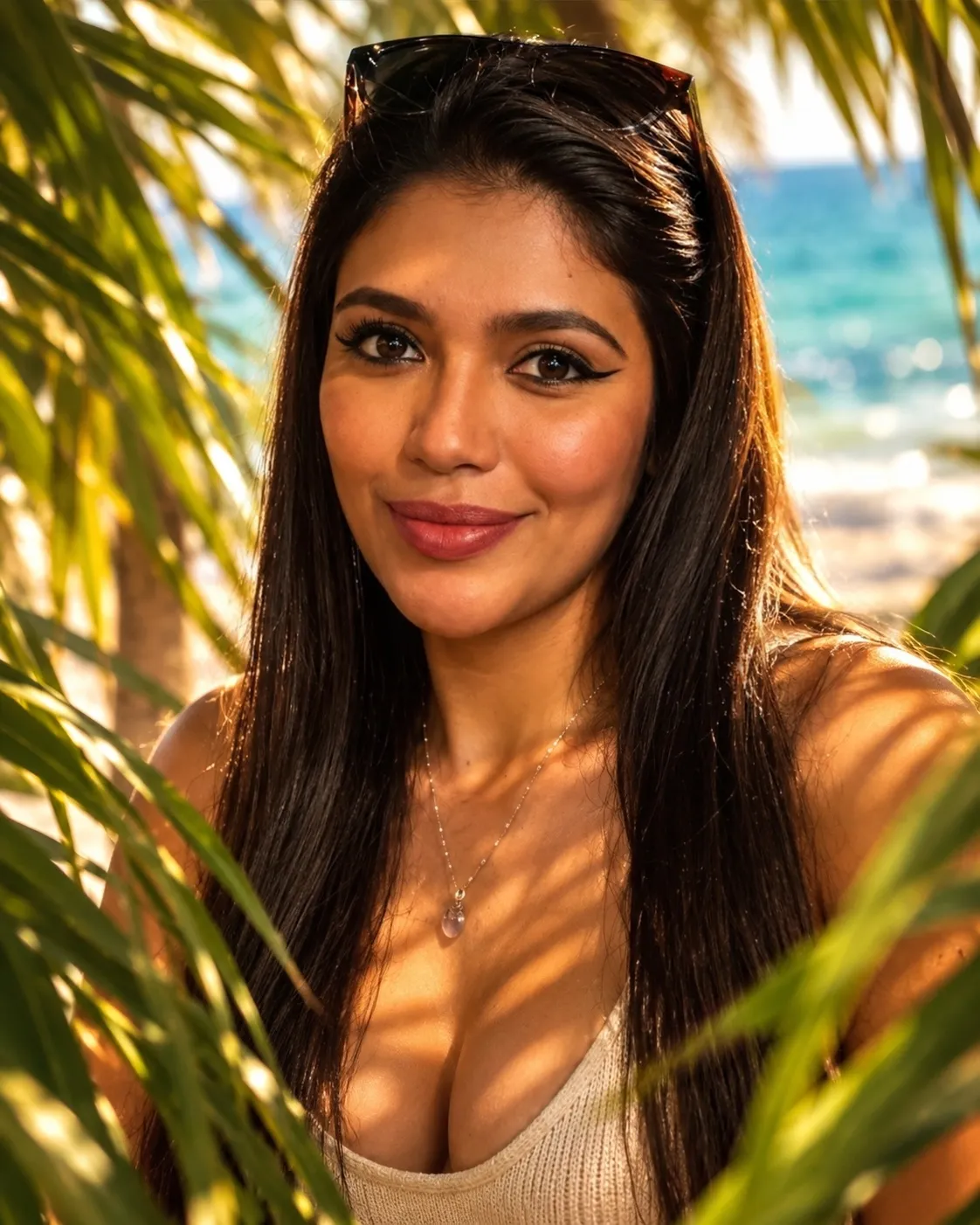 Tropical Beach Editorial Portrait