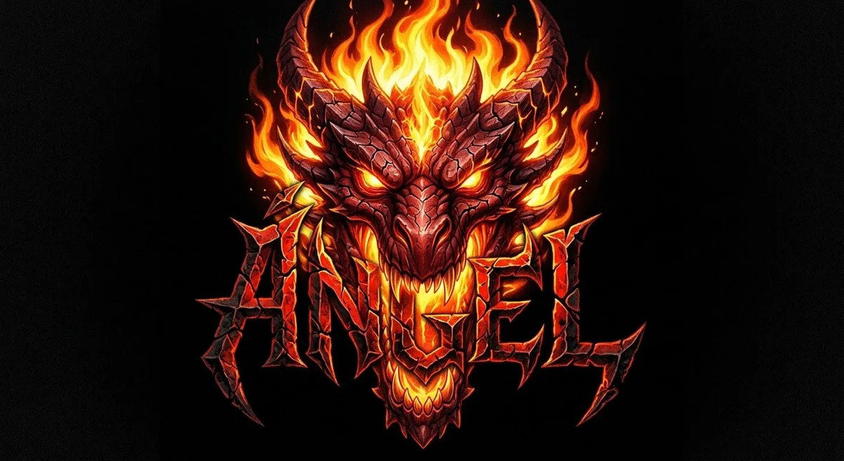 Flaming Cracked Dragon Heavy-Metal Logo output 2
