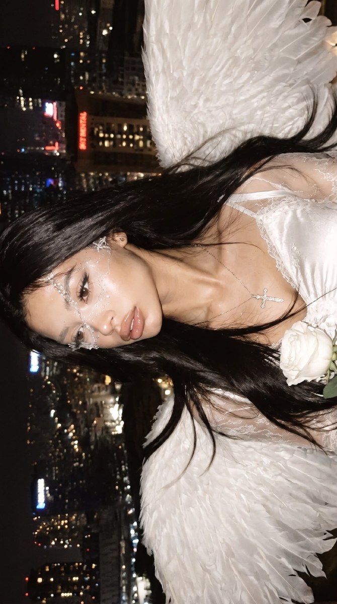 Y2K Fallen Angel Rooftop Fashion Portrait output 2