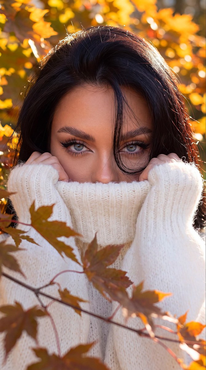 Autumn Sweater Close-Up Portrait output 1