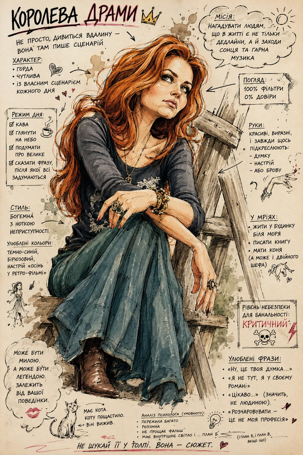 Drama Queen Fashion Caricature