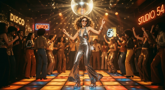 1970s Disco High-Fashion Editorial Photograph