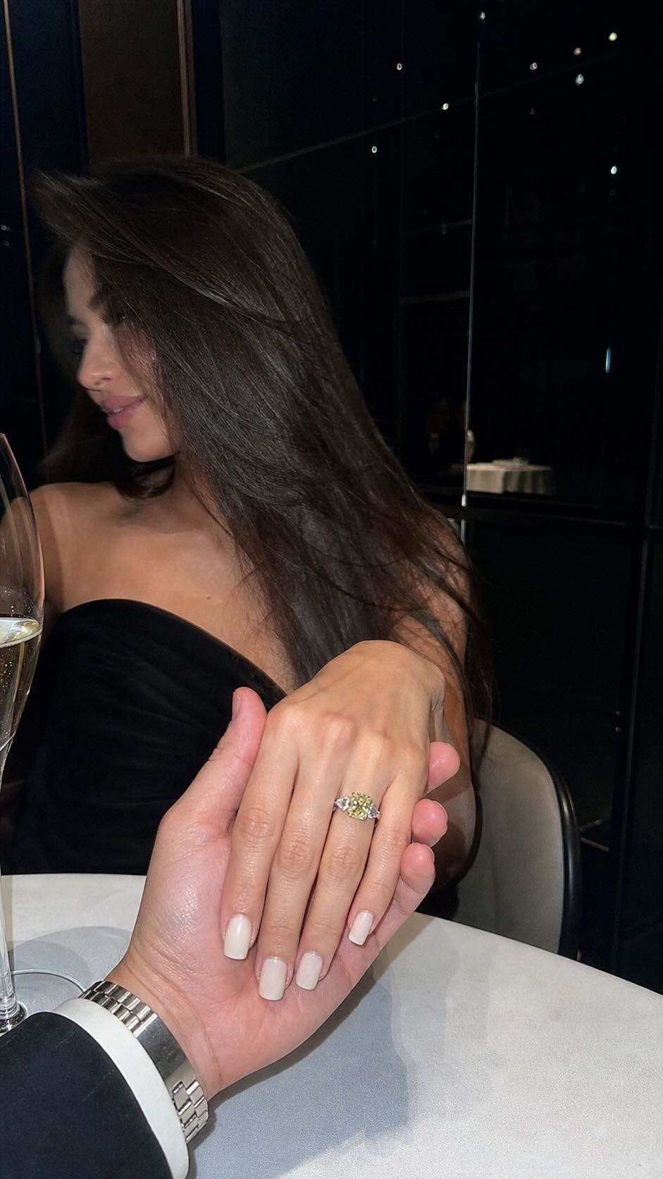 Luxury Restaurant Engagement Portrait
