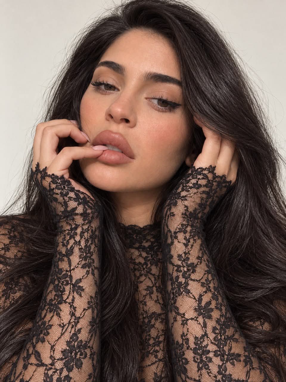 Close-Up Studio Portrait in Black Lace output 2