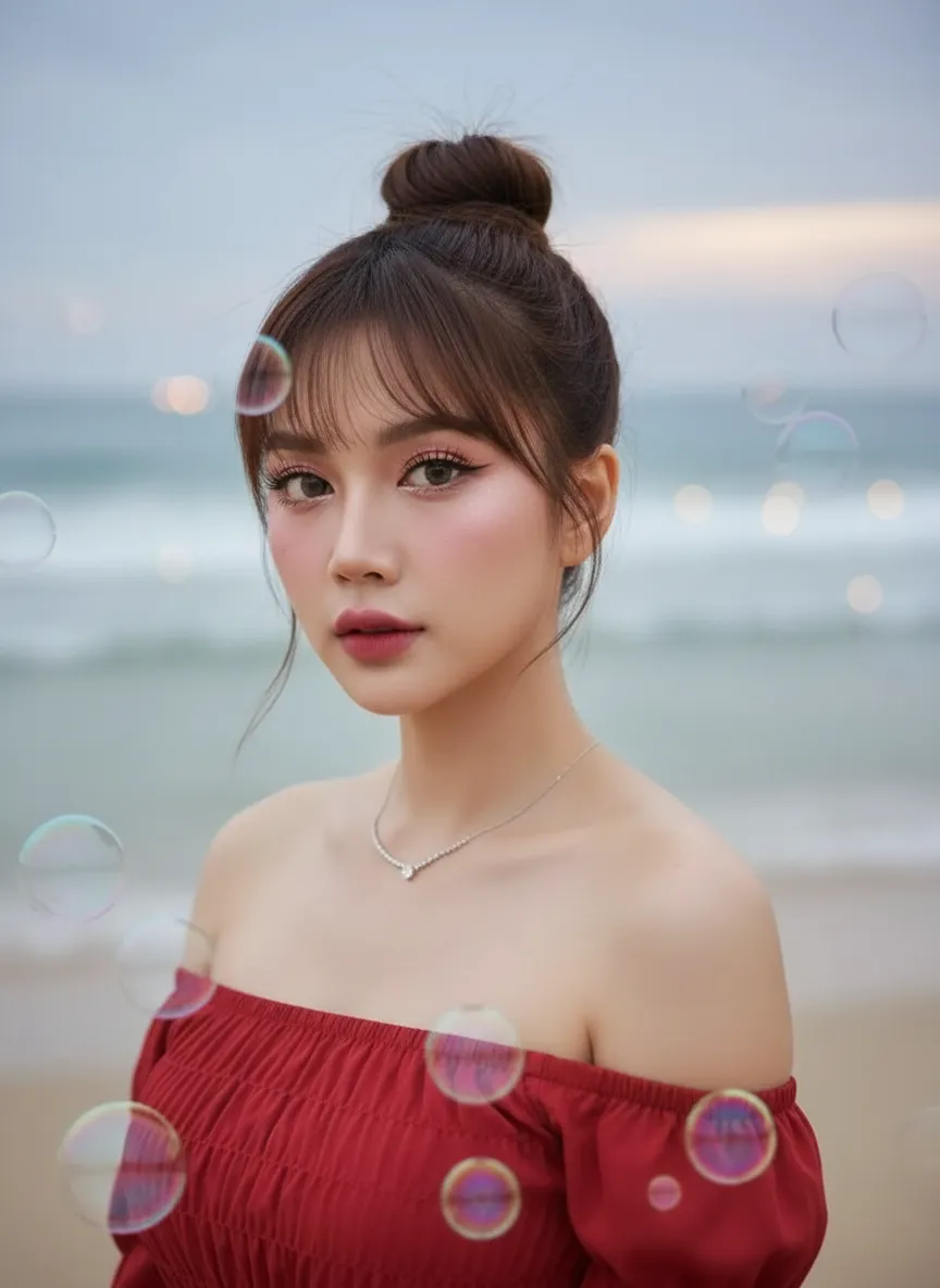 Ethereal Twilight Beach Portrait output 2