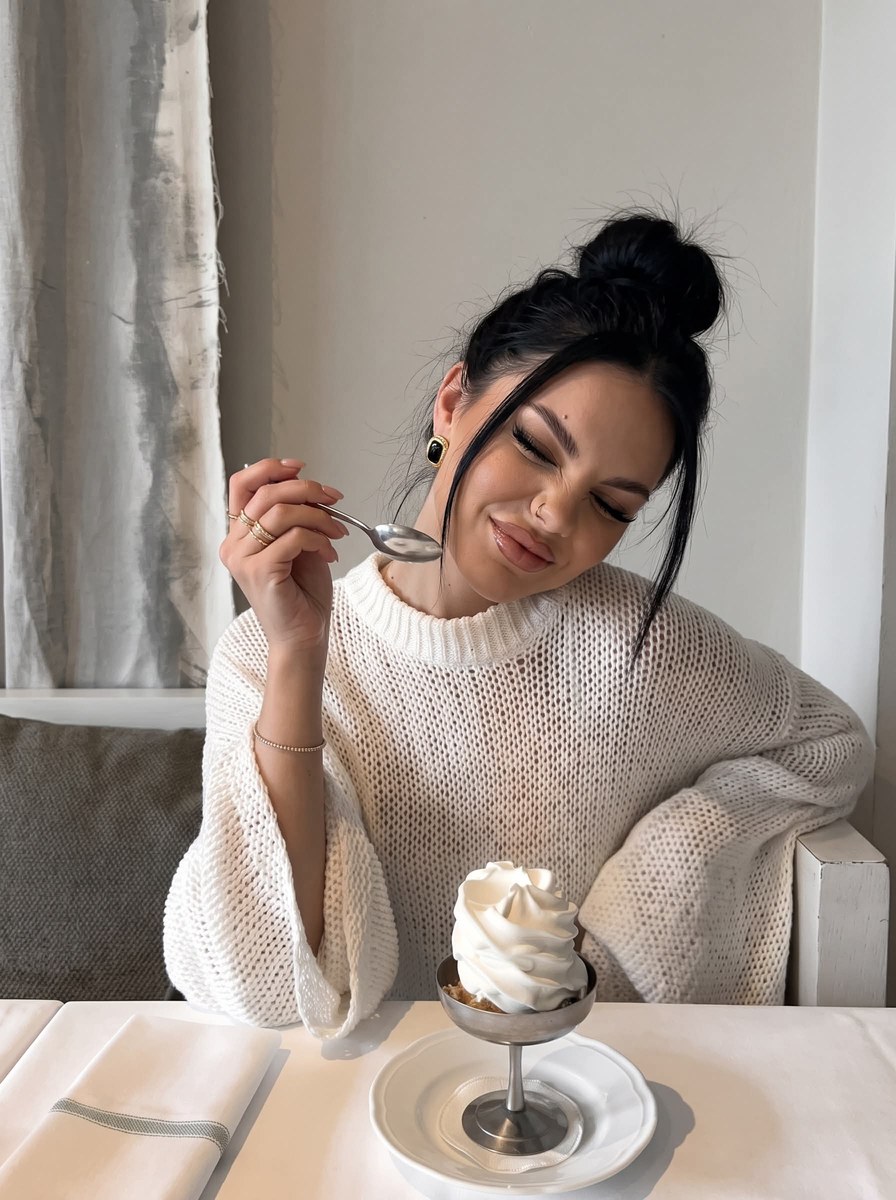 Cozy Café Dessert Portrait