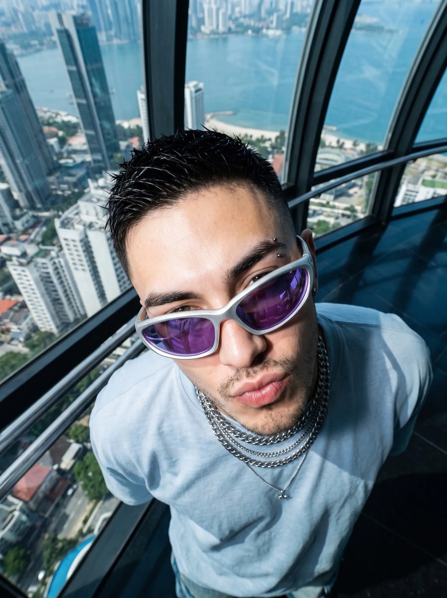 Futuristic Streetwear Portrait with Blue Sky output 3