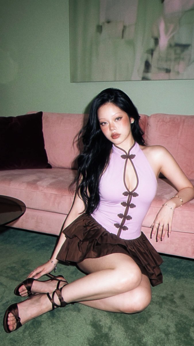 Pastel Sofa Fashion Editorial Portrait output 4