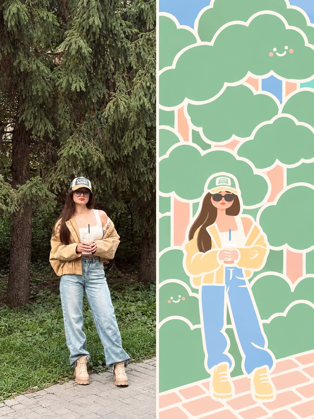 Photo and Rounded Color-Block Illustration output 2