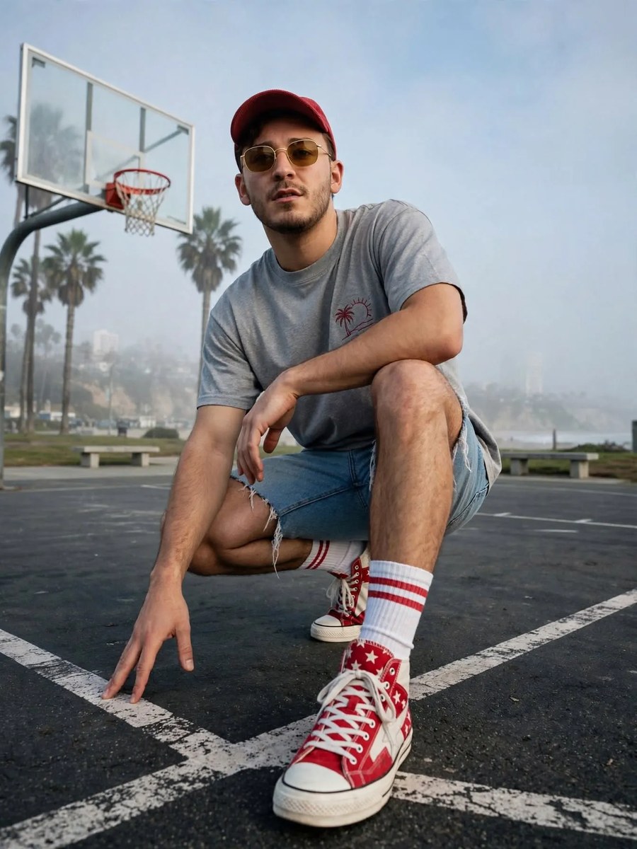 California Basketball Court Vintage Streetwear Editorial output 1