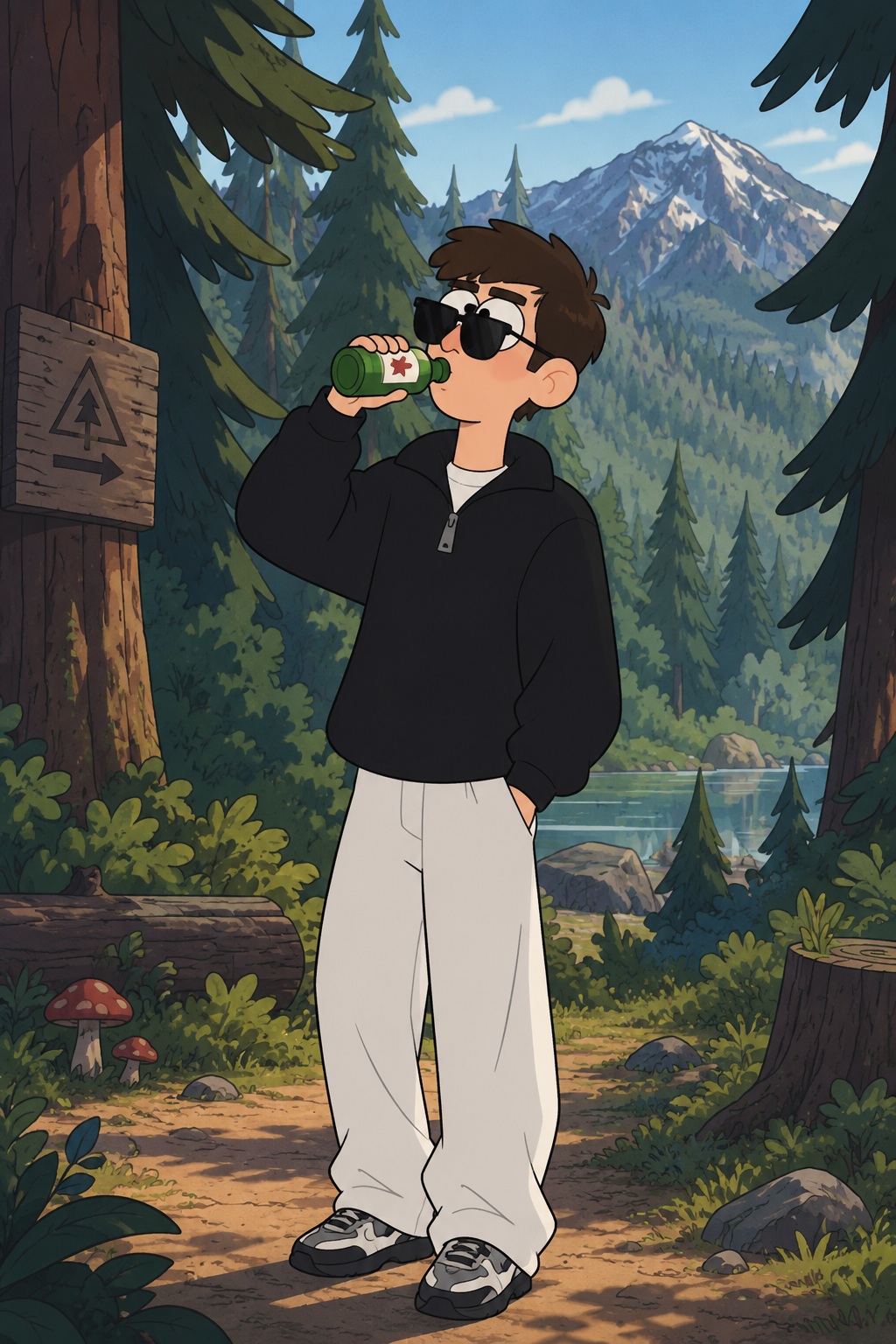 Create an Original Gravity Falls-Style Forest Character output 5
