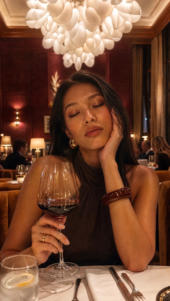 Warm Fine-Dining Portrait with Red Wine output 2