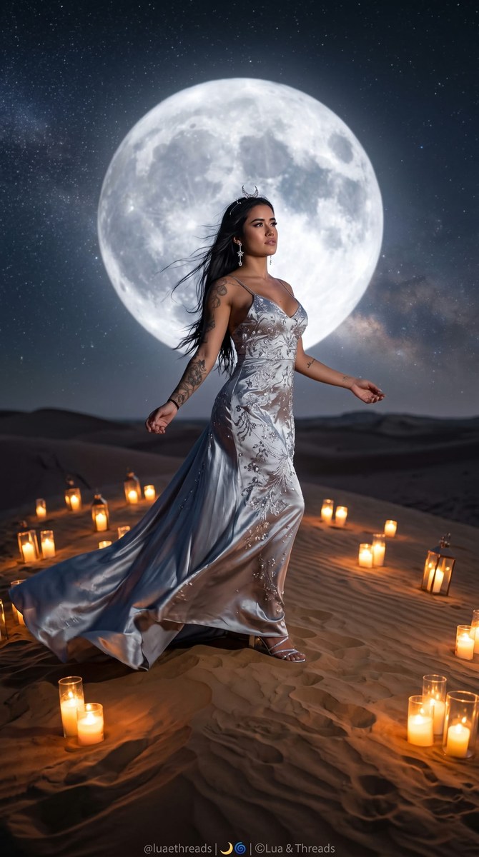 Moonlit Desert Cinematic Fashion Editorial