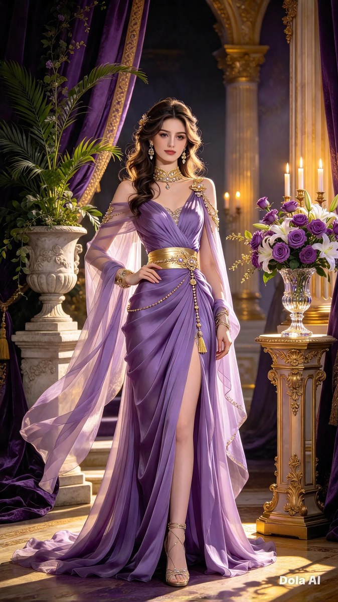 Regal Lavender Gown Portrait output 4