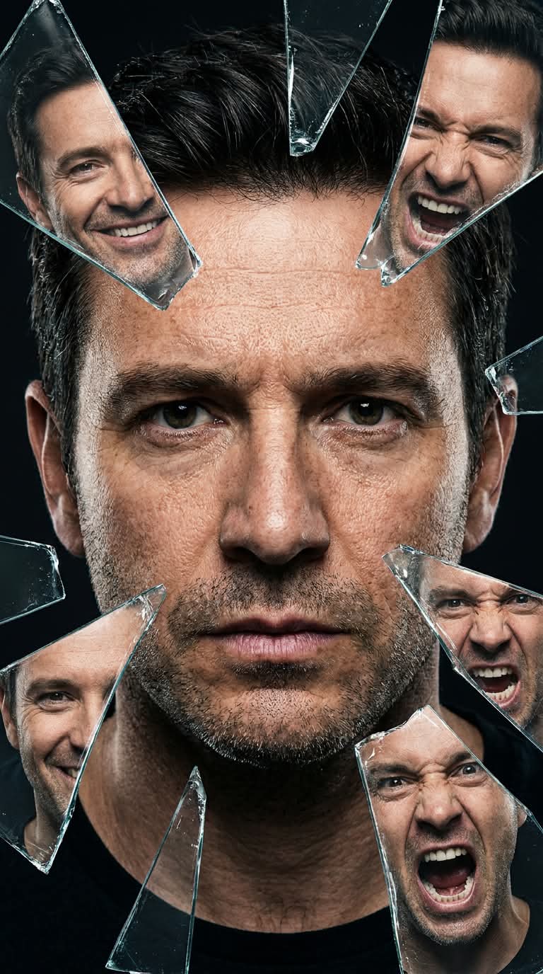 Cinematic Shattered-Glass Portrait Poster output 1