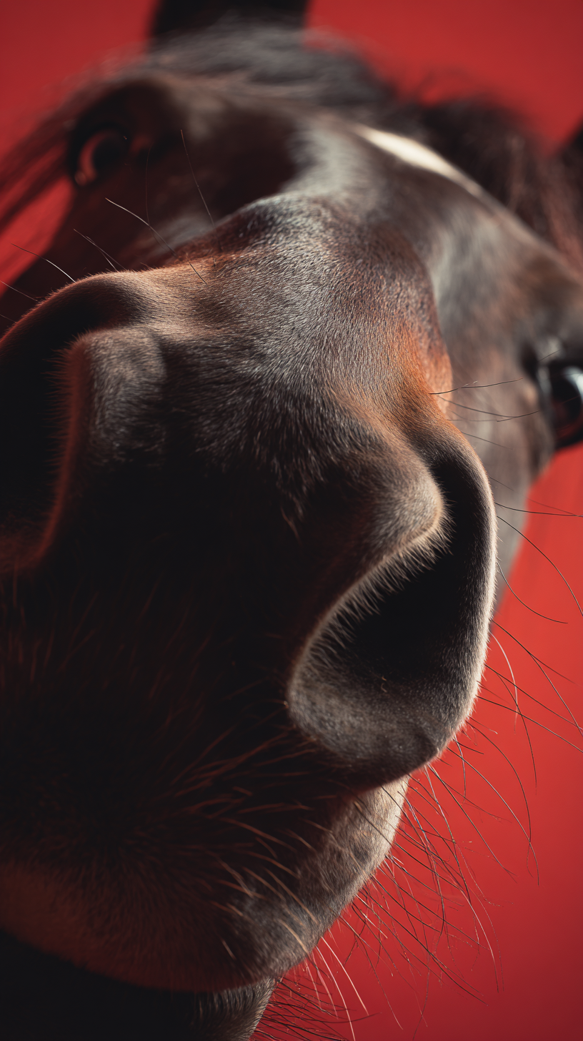 Generate a Wide-Angle Close-Up Portrait of a Horse
