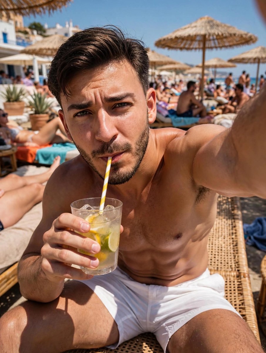 Beach Club Selfie — Summer Realism output 1