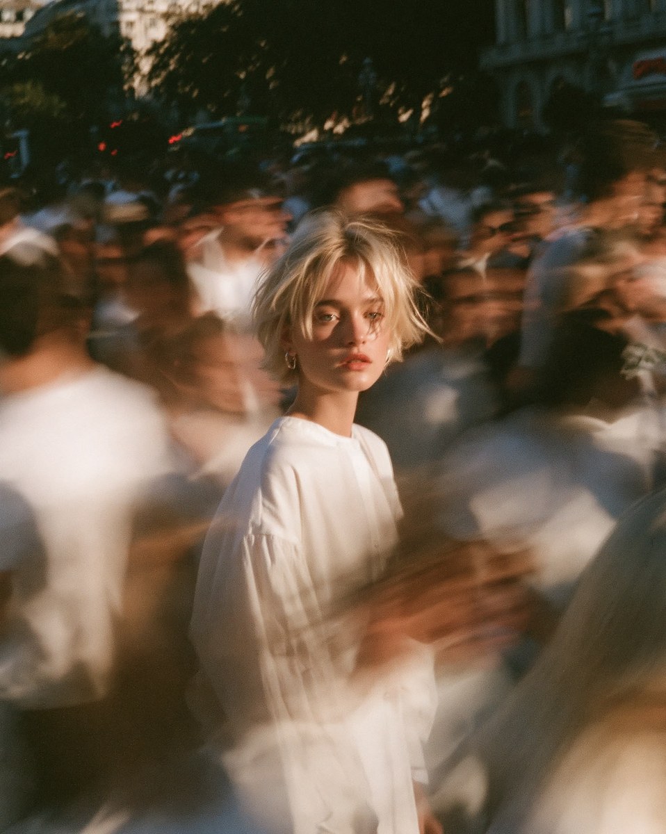 Motion-Blur Street Portrait at Golden Hour