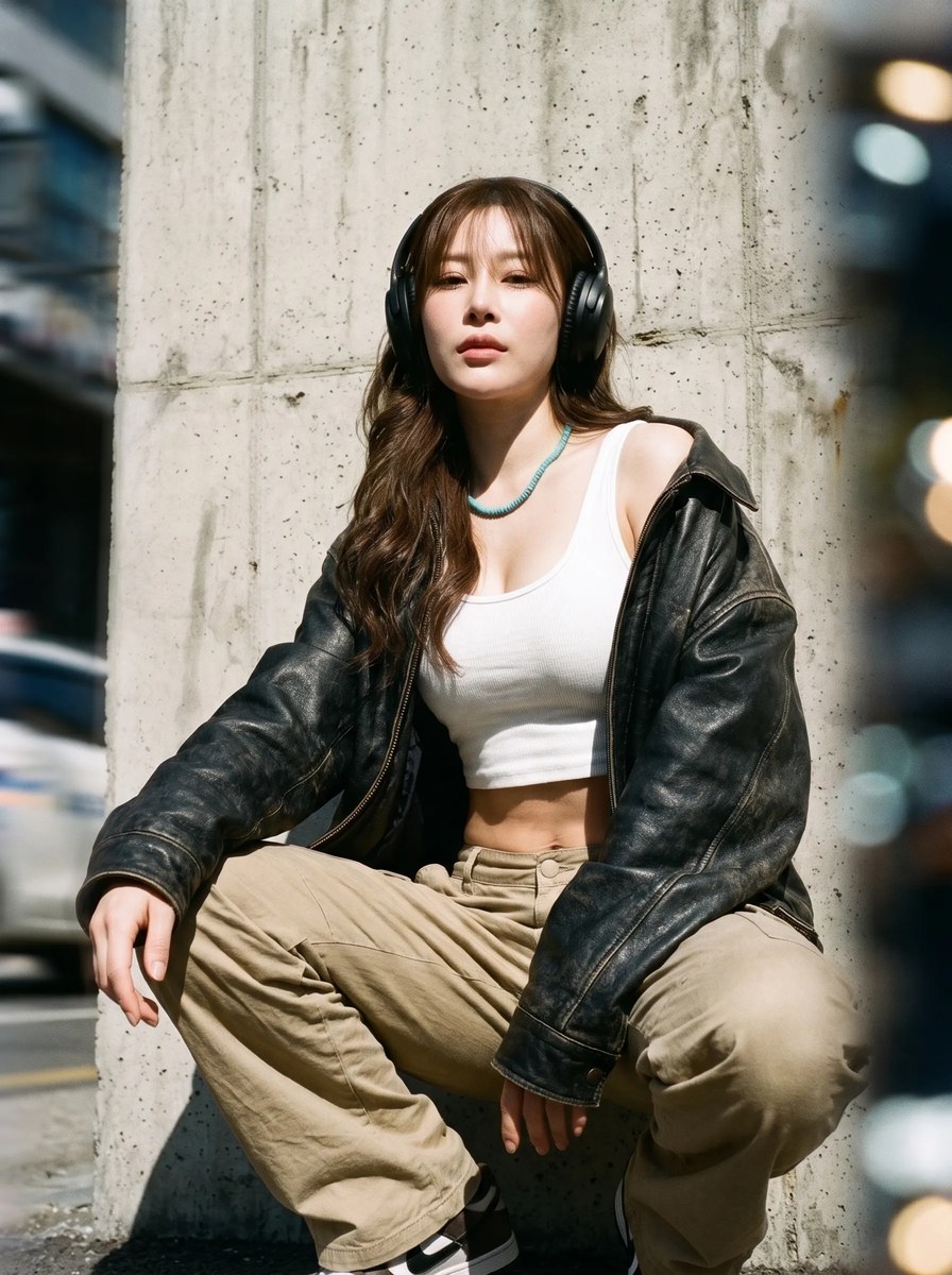 Edgy Streetwear Editorial Portrait output 6