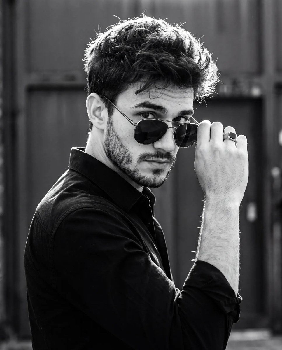 Cinematic Monochrome Editorial Portrait