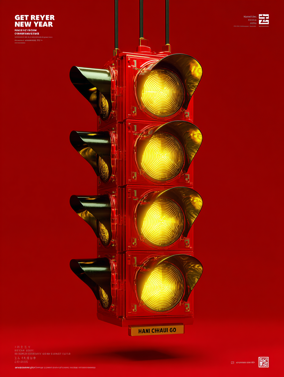 Spring Festival Traffic Light Poster