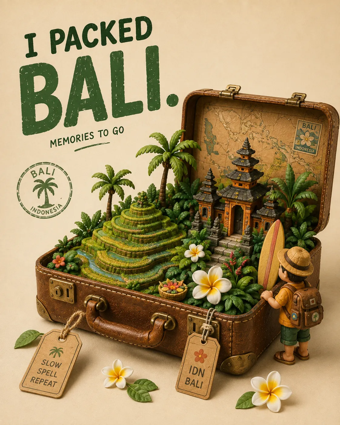 I Packed a Miniature World — Vintage Travel Poster output 2