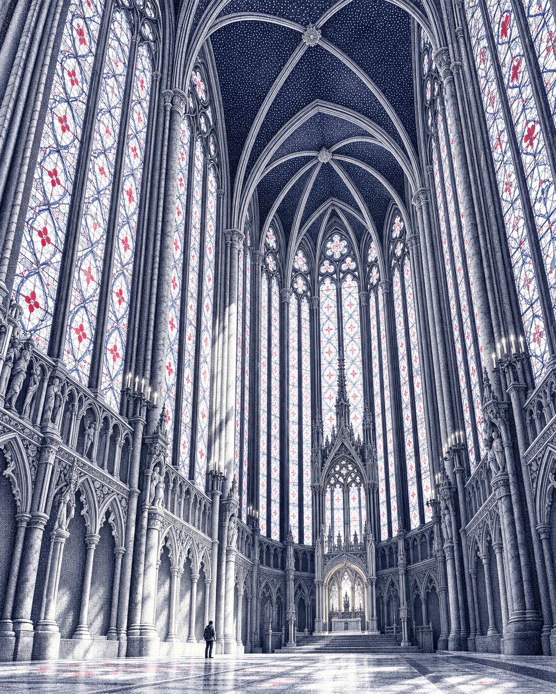 Architectural Landmark Stipple Drawing output 2