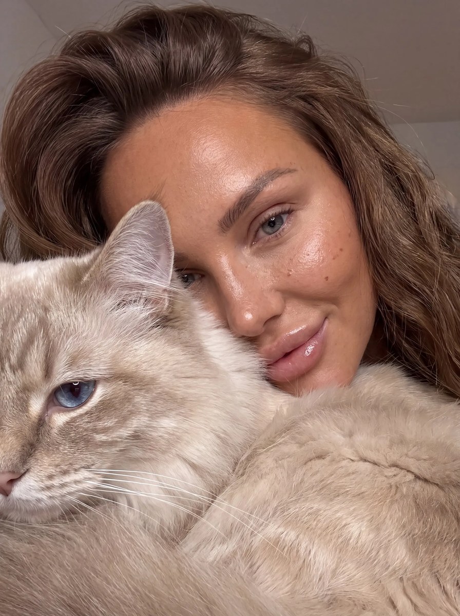 Warm Macro Selfie with a Long-Haired Cat output 1