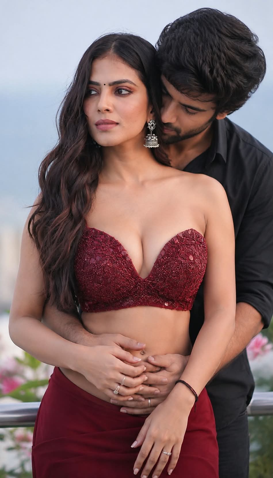 Romantic South Asian Couple Portrait