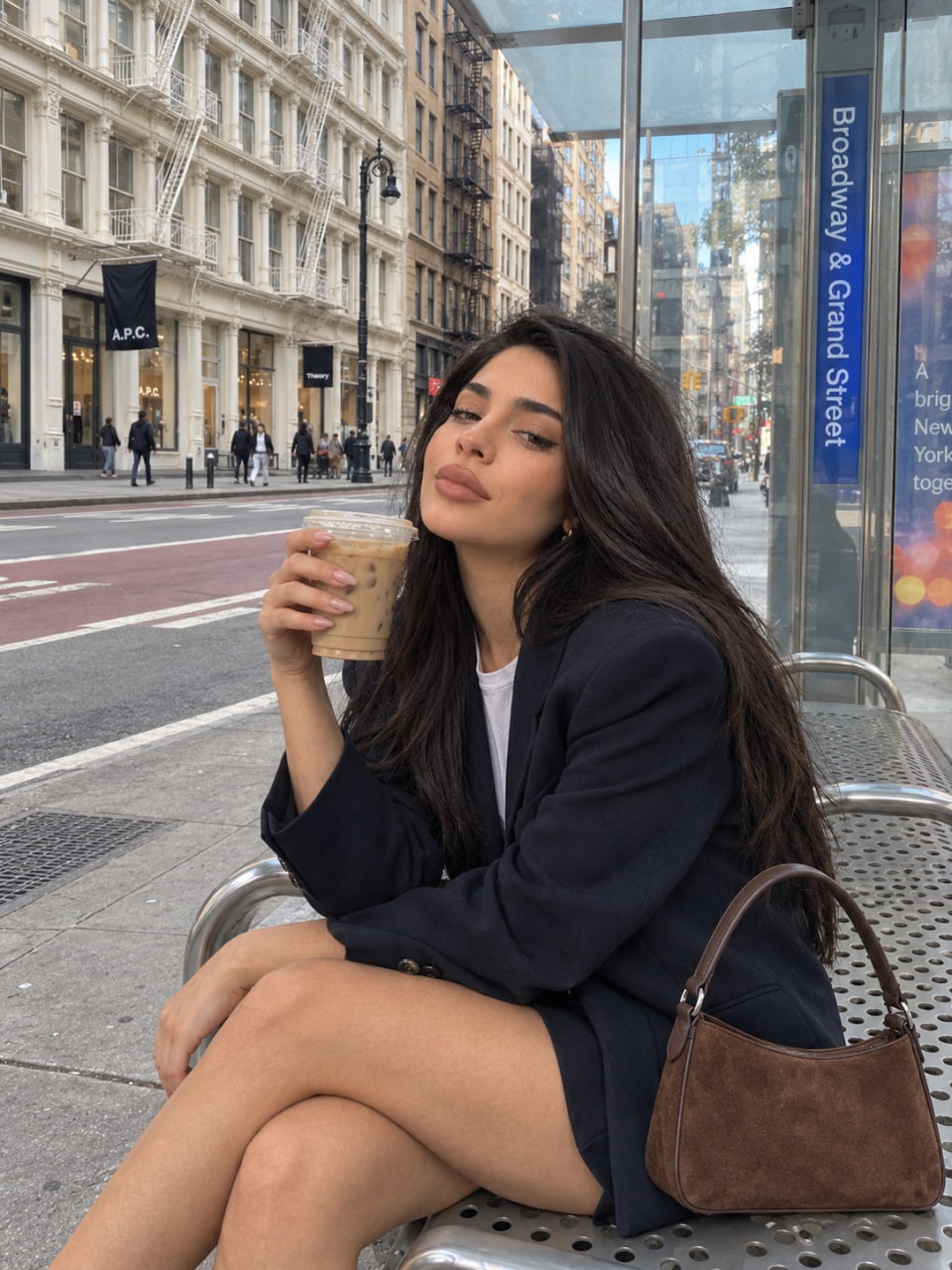 New York Bus Shelter Coffee Portrait output 4