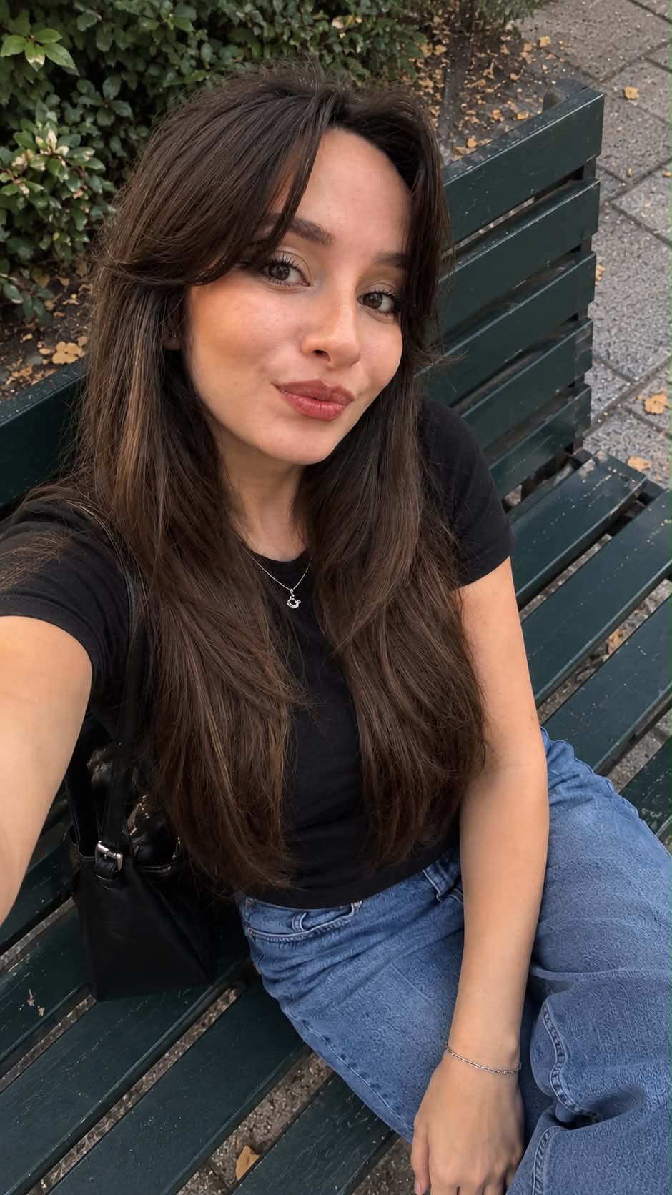 Overhead Lifestyle Portrait on a City Bench