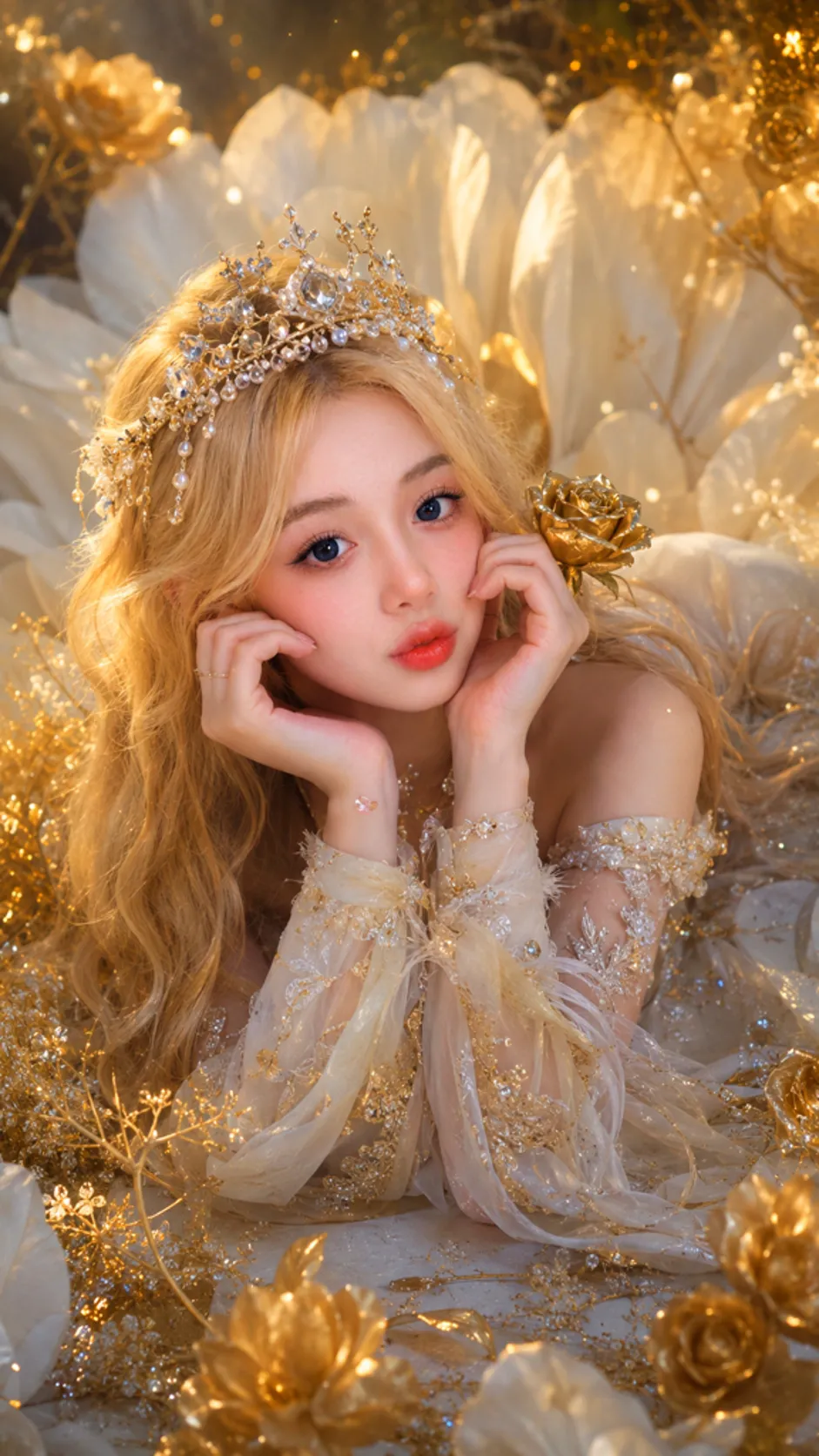 Queen of the Golden Flowers — Fantasy Editorial Portrait