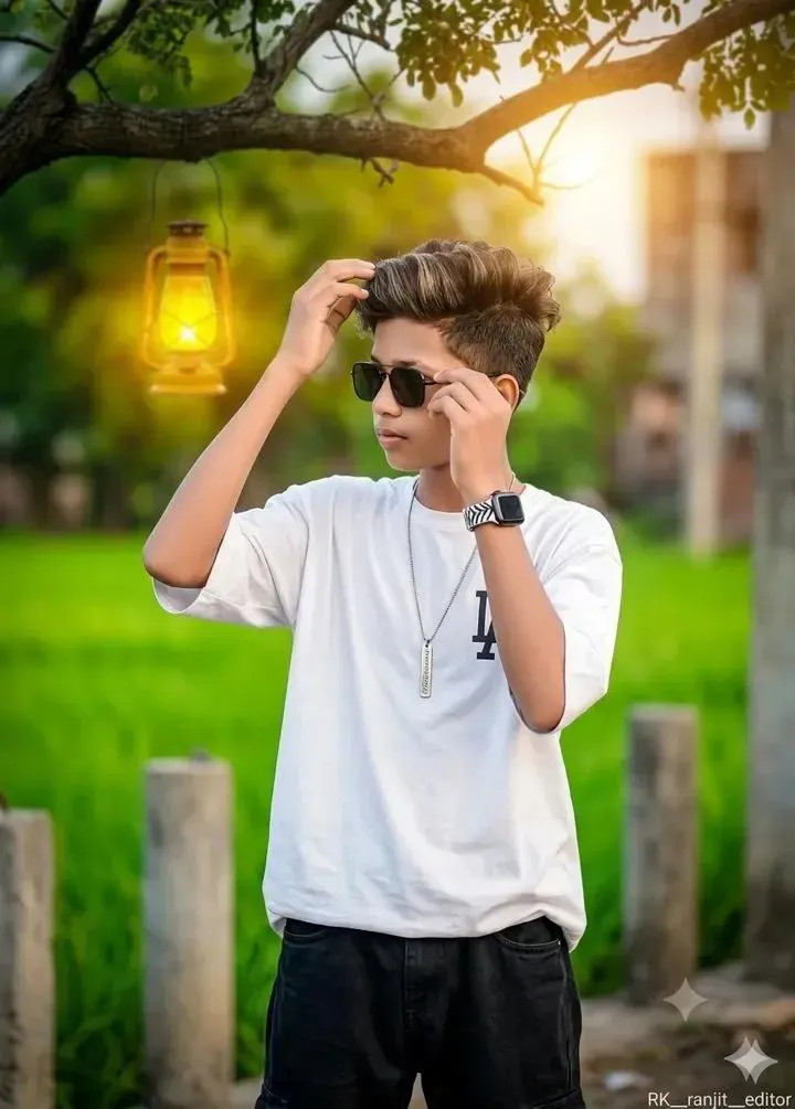 Boy in a Relaxed Outdoor Portrait