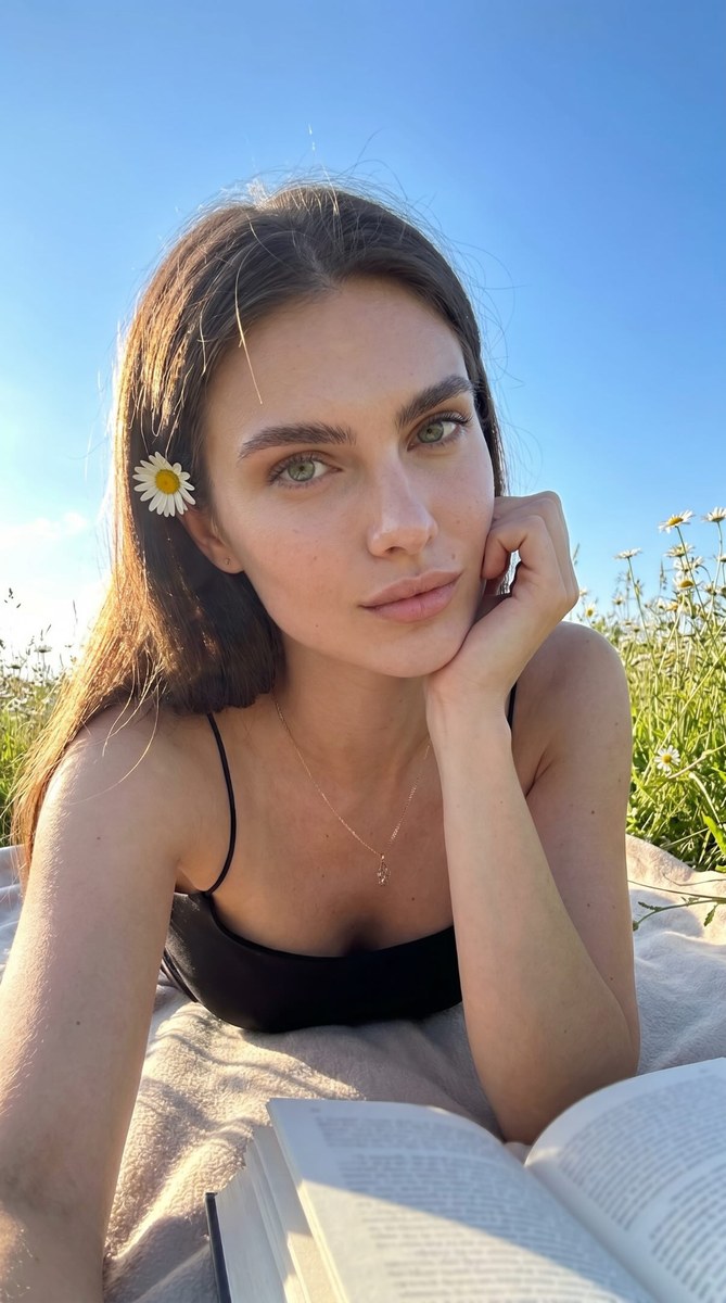 Candid Summer Selfie with Wildflowers output 2