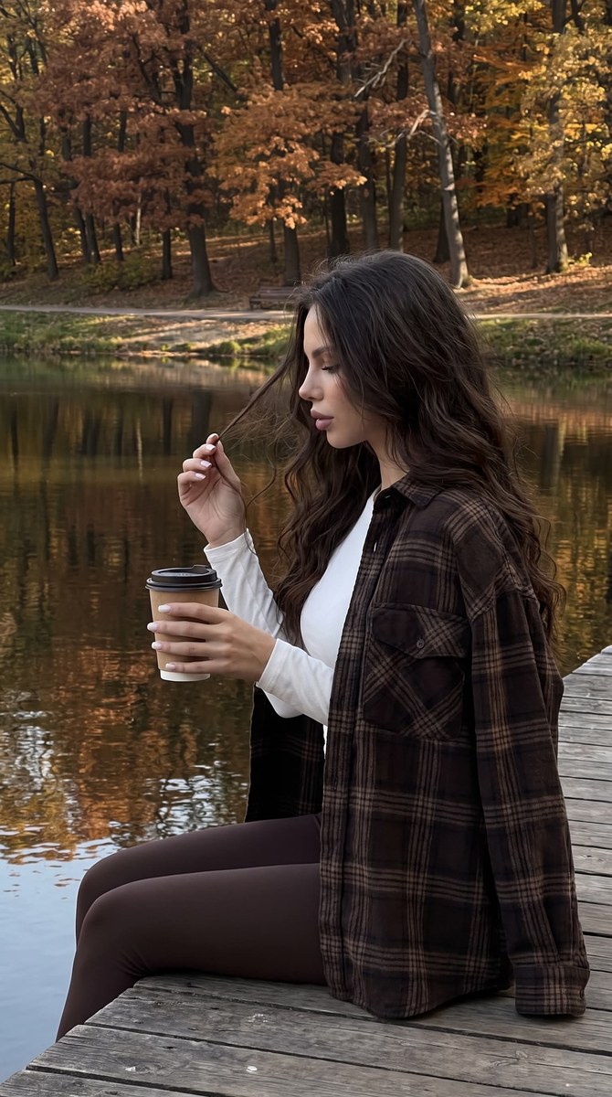 Candid Autumn Lakeside Portrait