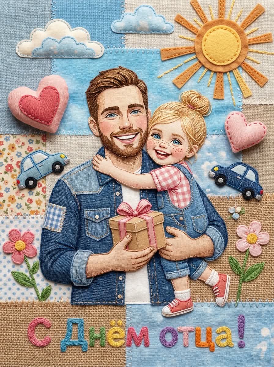 Father’s Day Textile Collage Card