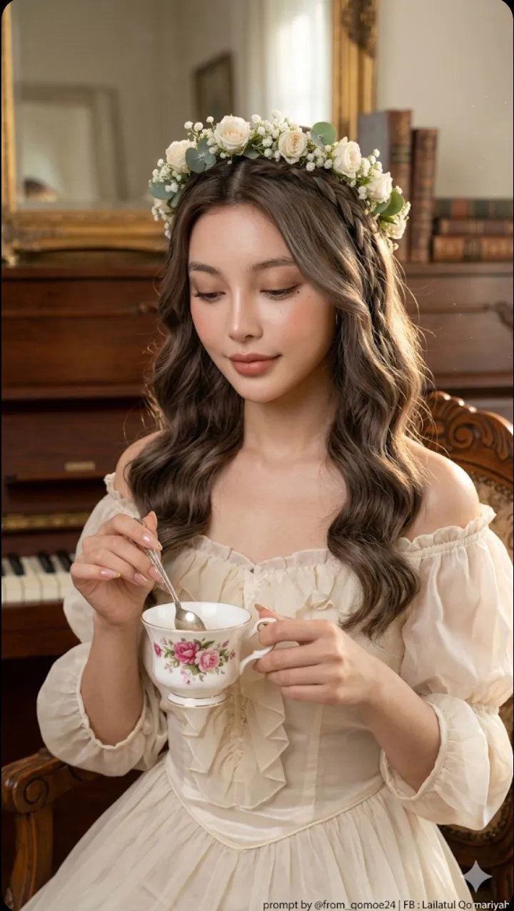 Victorian Tea Portrait with Strict Facial Consistency