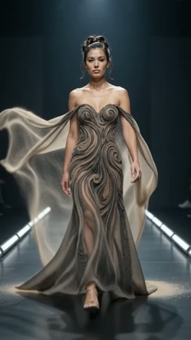 Futuristic Runway Outfit Transformation