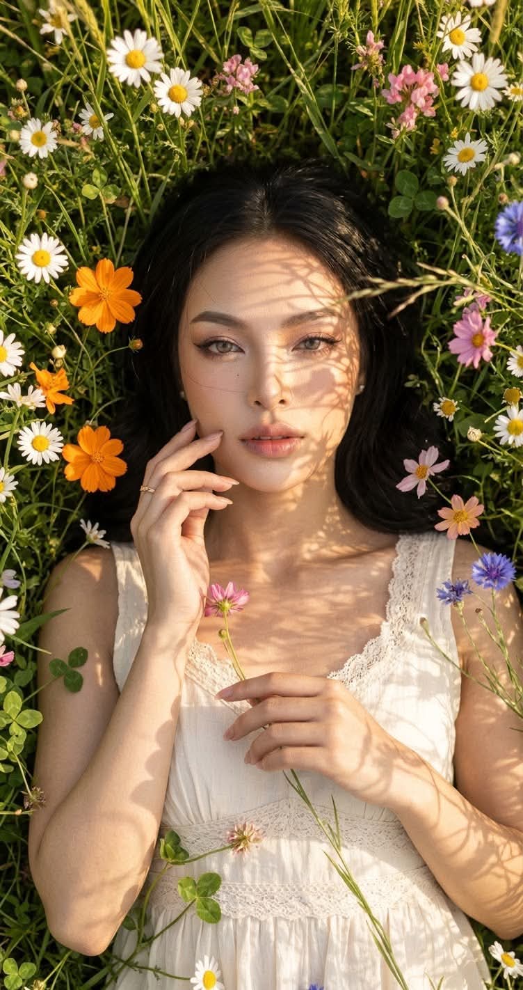 Woman in a Wildflower Meadow Portrait output 5