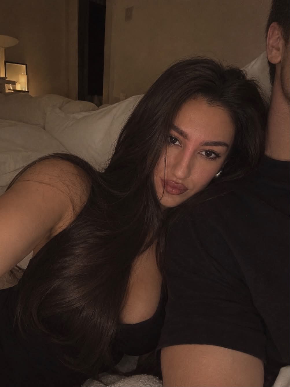 Intimate iPhone Selfie on White Bedding output 2