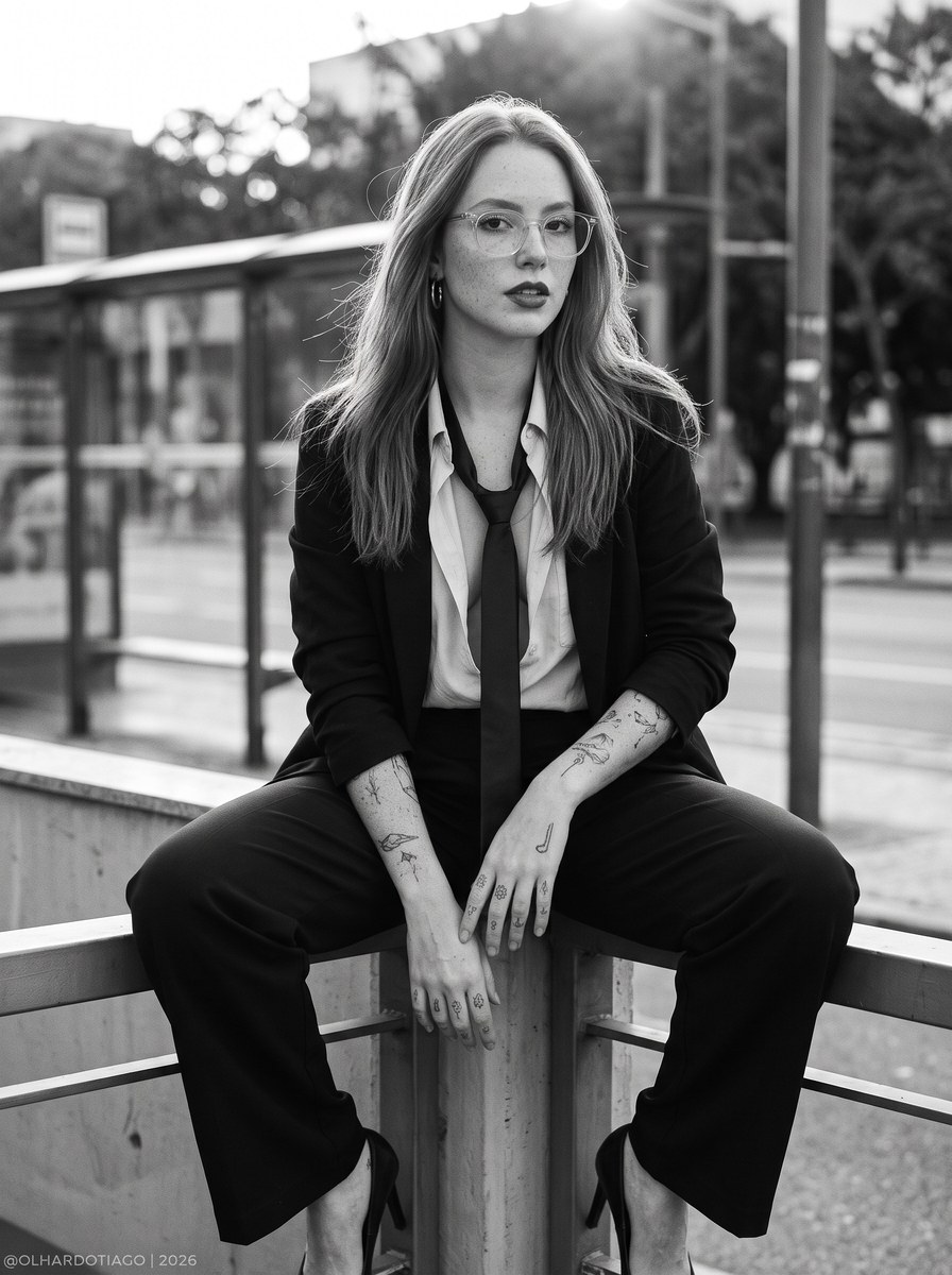 Black-and-White Urban Tailoring Portrait output 1