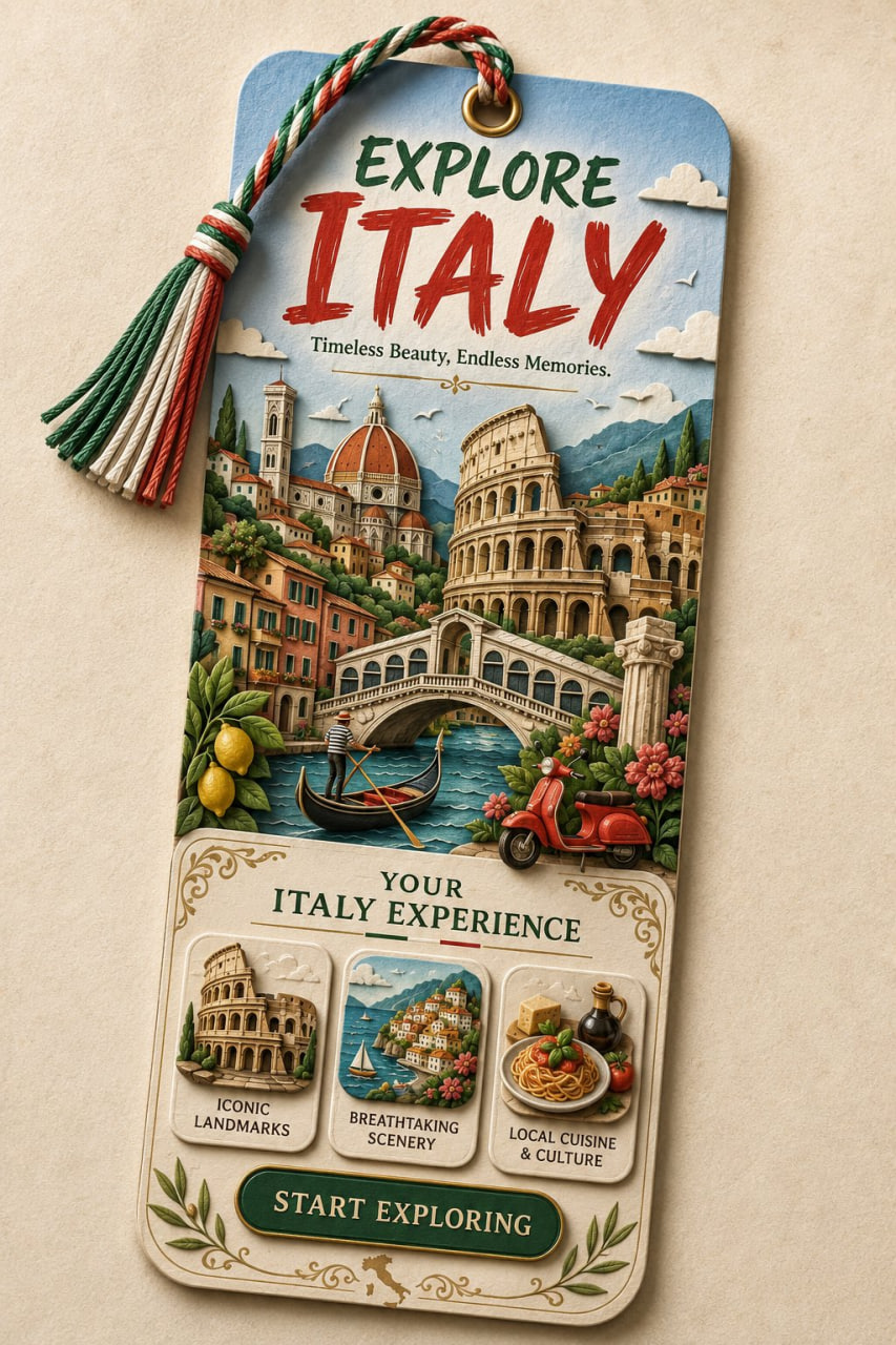 Luxury Papercraft Travel Bookmark output 3
