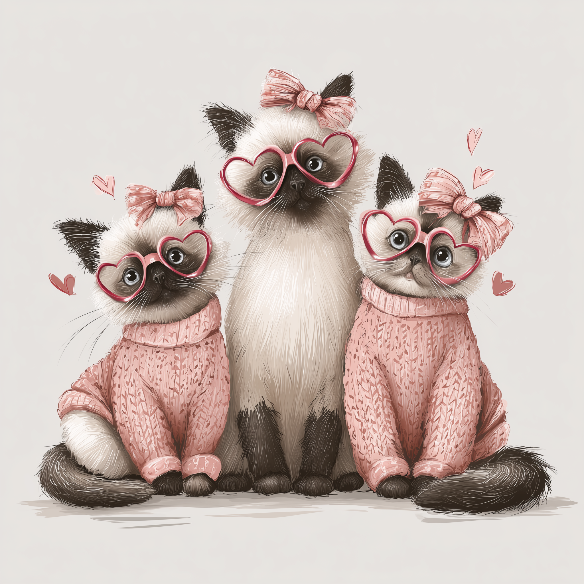 Valentine’s Day Baby Cats T-Shirt Vector Illustration